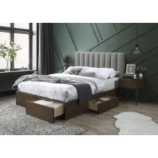 Bed GORASHI 160, GRAY / WALNUT